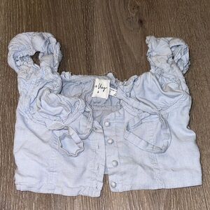 Princess Polly Light Blue Crop Top